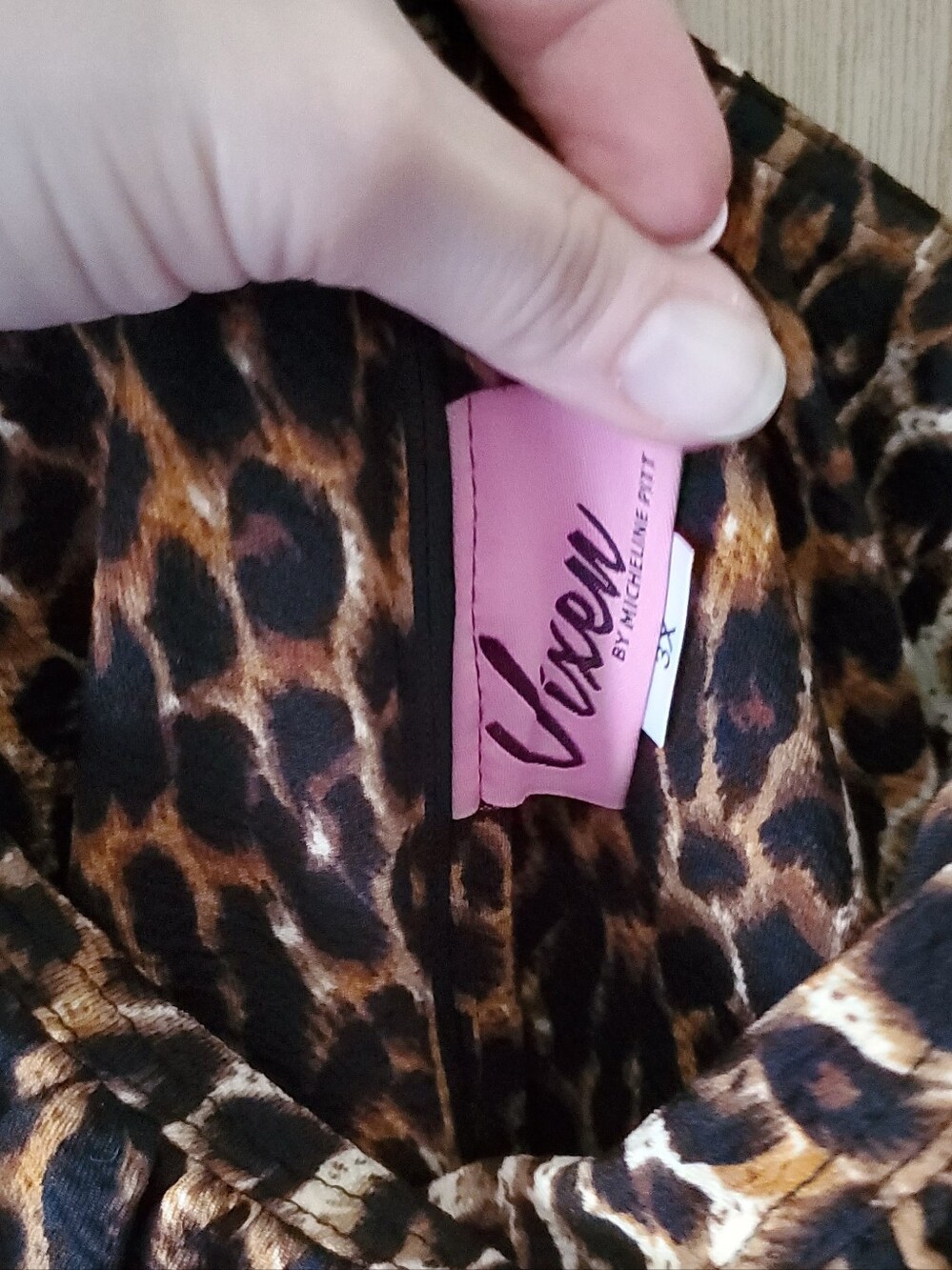 Vixen by Micheline Pitt Vintage Leopard Print Ingenue Dress, Size 3X GUC - Picture 4 of 9
